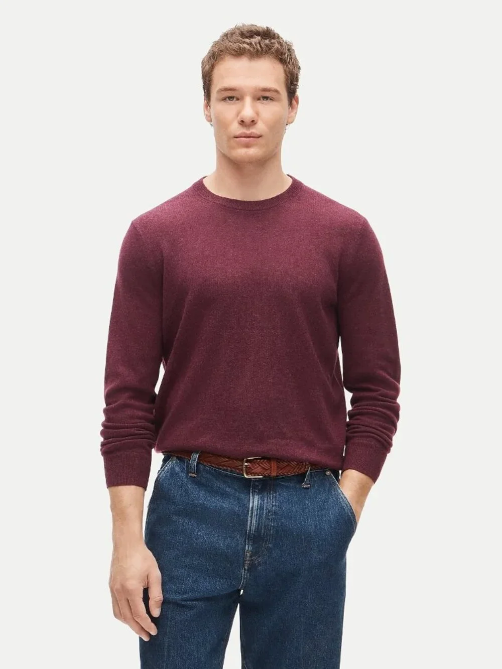 NWoT J.Crew $158 100% Goat Cashmere Cozy Soft Crewneck Sweater Red #BE895